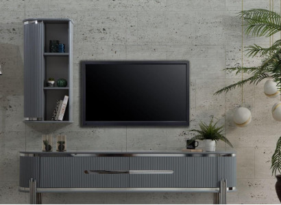 TV Ständer RTV Lowboard Regale Sideboard Tisch Modern Grau Luxus Neu